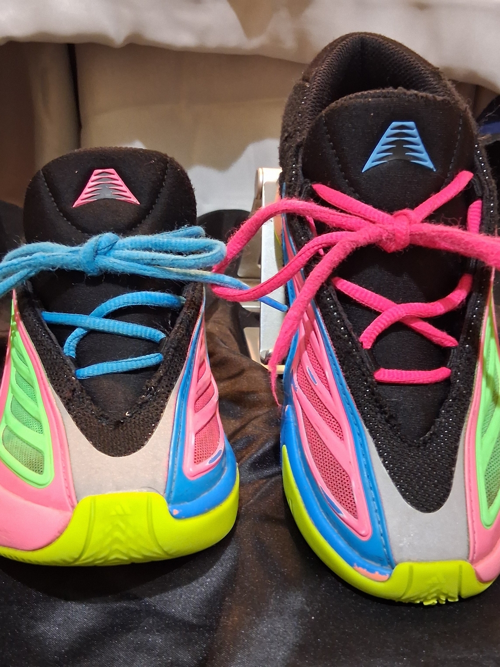 adidas Kids Neon Multicolor Sneakers - Pink, Blue & Neon Green